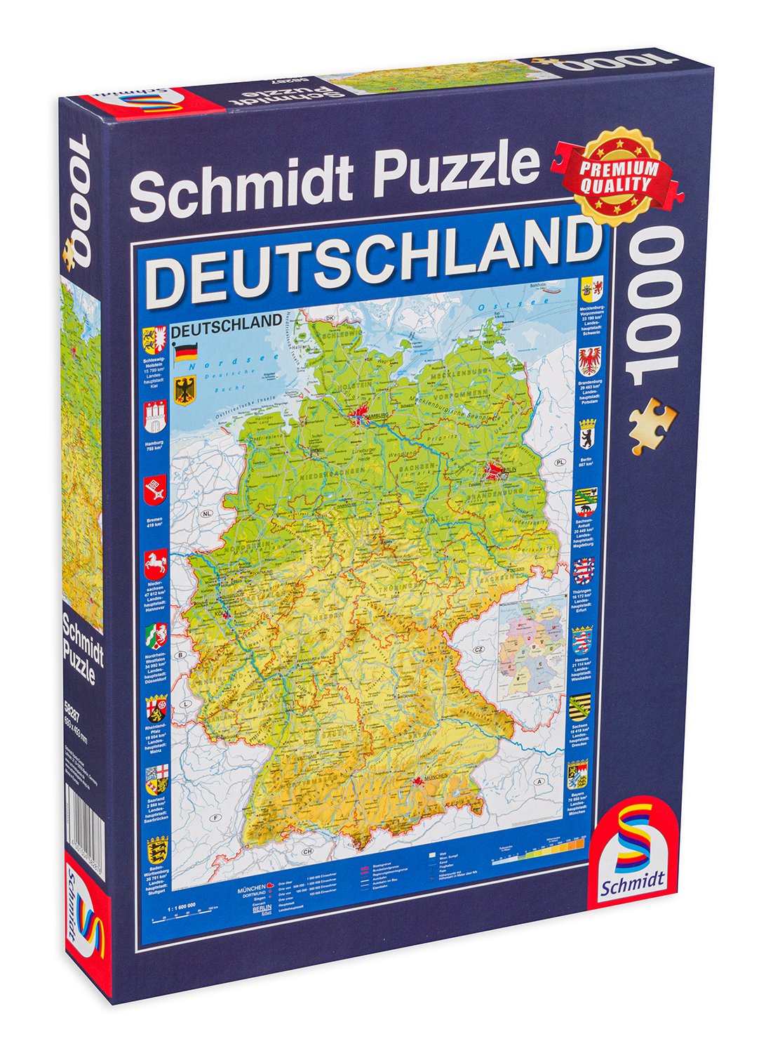 Пъзел Schmidt от 1000 части - Карта на Германия