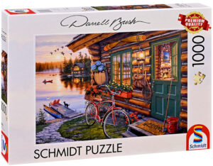 Пъзел Schmidt от 1000 части - Крайбрежна хижа с велосипед