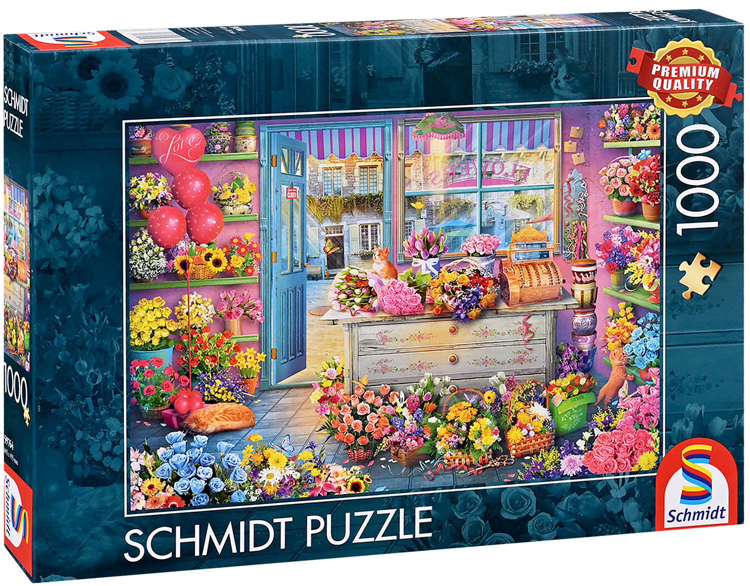 Пъзел Schmidt от 1000 части - Пъстро магазинче за цветя