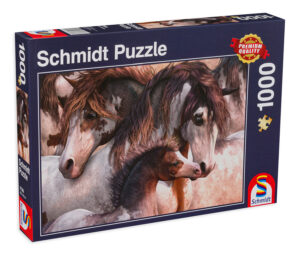 Пъзел Schmidt от 1000 части - Семейство коне