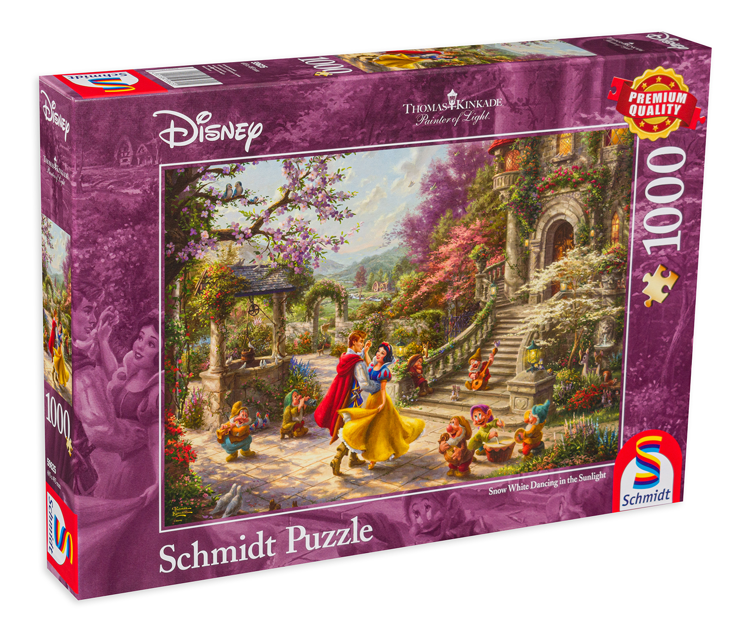 Пъзел Schmidt от 1000 части - Снежанка танцува с принца, Томас Кинкейд