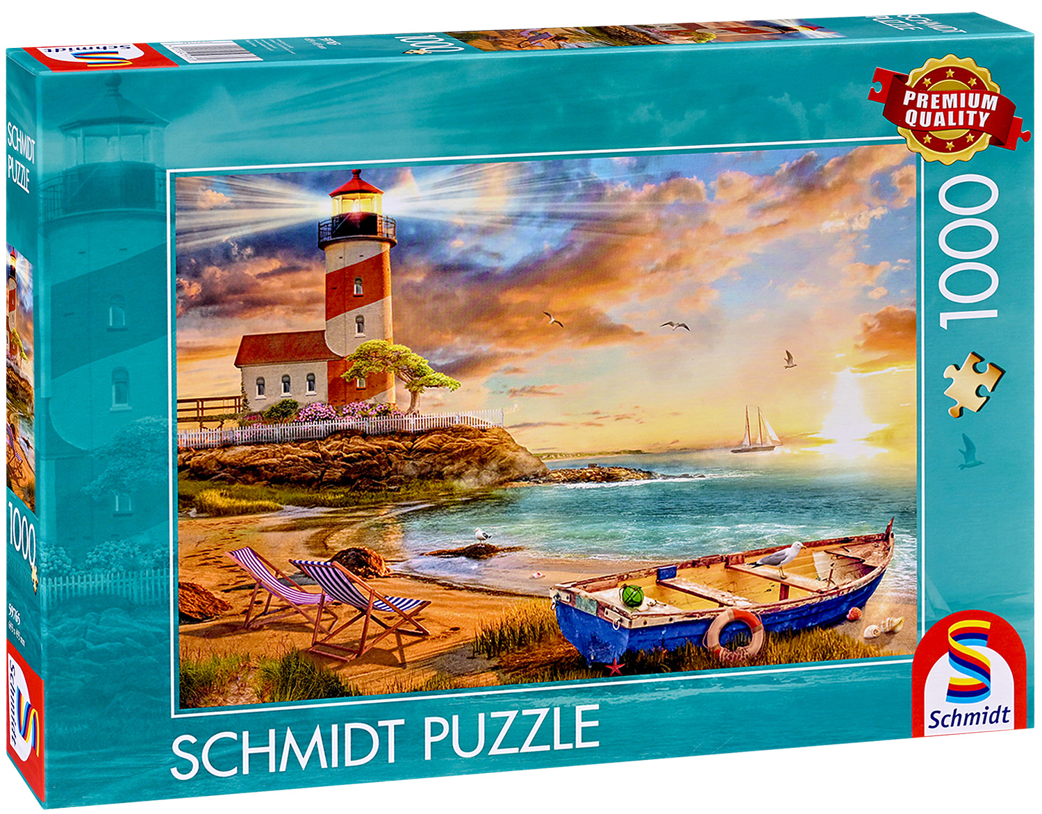 Пъзел Schmidt от 1000 части - Залез в залива на фара