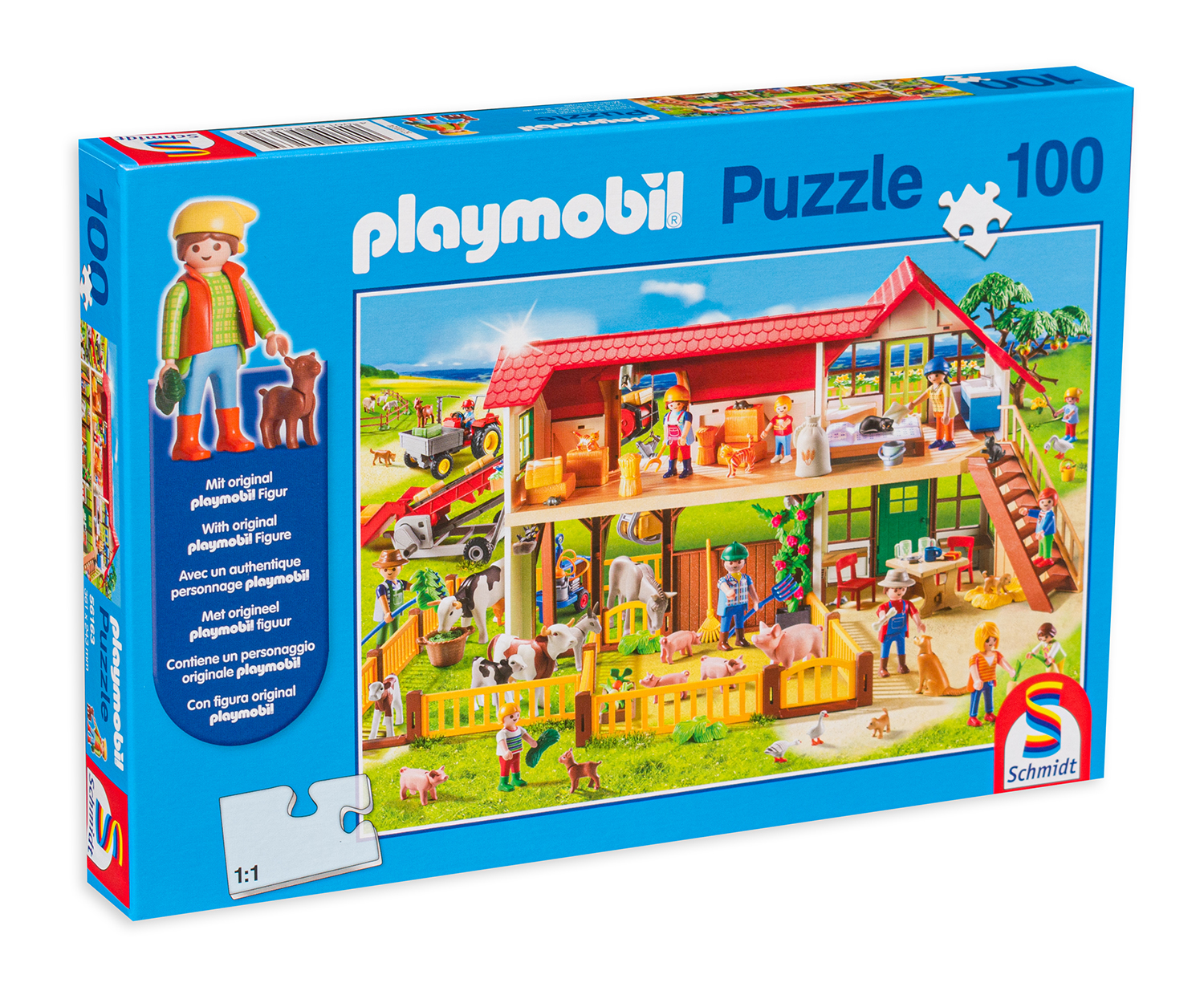 Пъзел Schmidt от 100 части - Ферма, с фигурка Playmobil