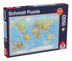 Пъзел Schmidt от 1500 части - Картата на света, на немски