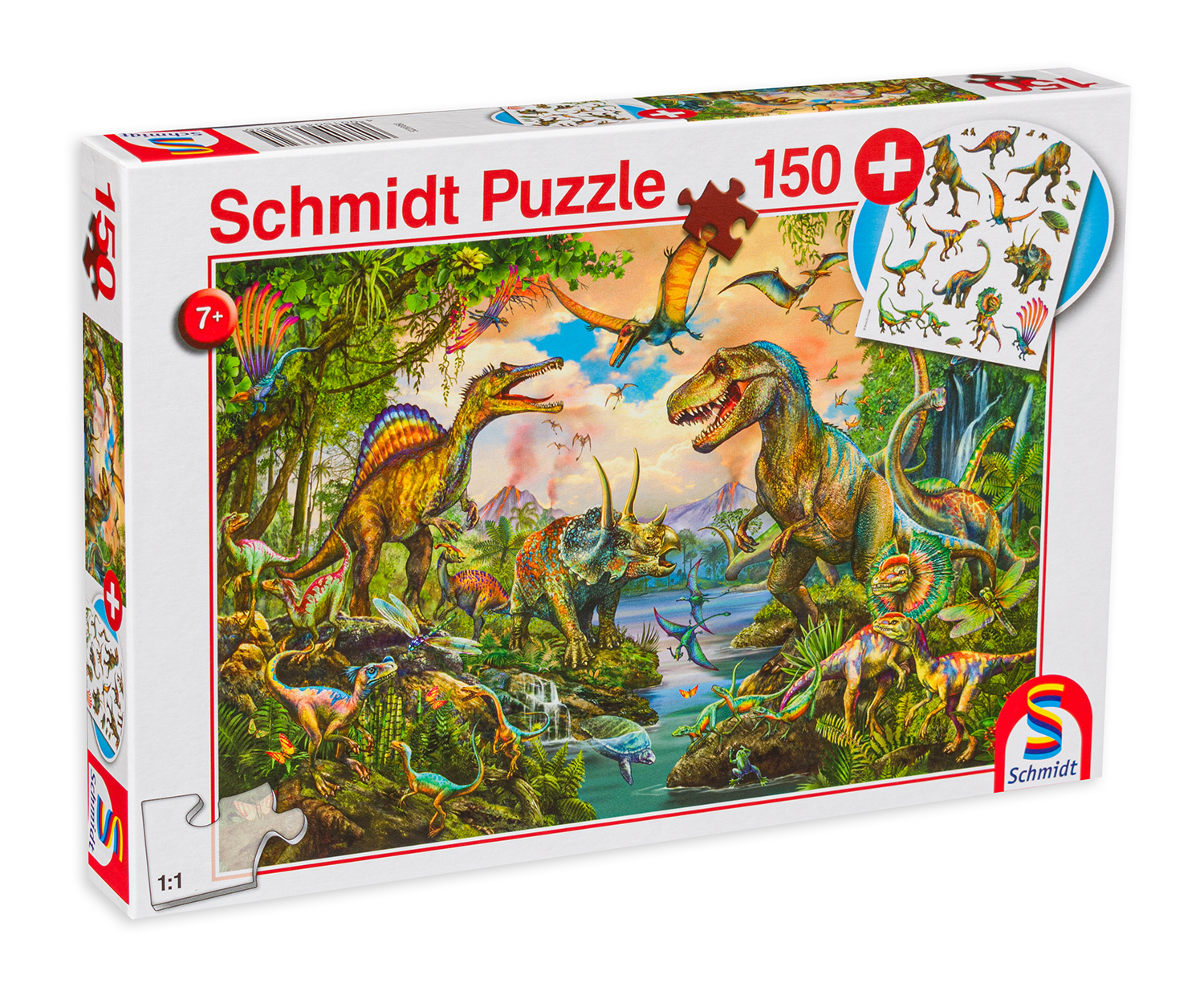 Пъзел Schmidt от 150 части - Динозаври, с татуировки