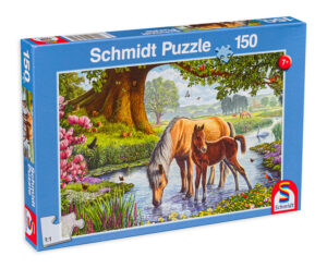 Пъзел Schmidt от 150 части - Коне край реката