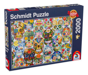 Пъзел Schmidt от 2000 части - Черепи с цветя