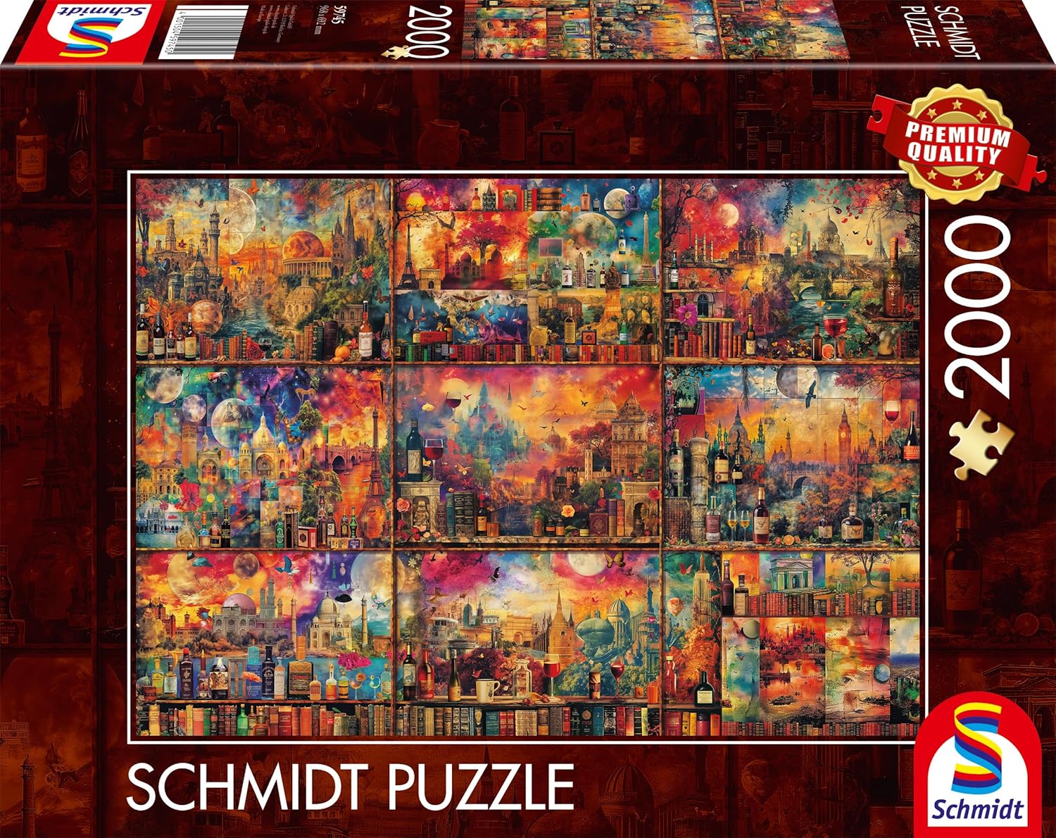 Пъзел Schmidt от 2000 части - Пътешествия с книги и вино