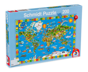 Пъзел Schmidt от 200 части - Карта на света