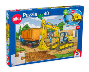 Пъзел Schmidt от 40 части - Екскаватор, с фигурка Siku