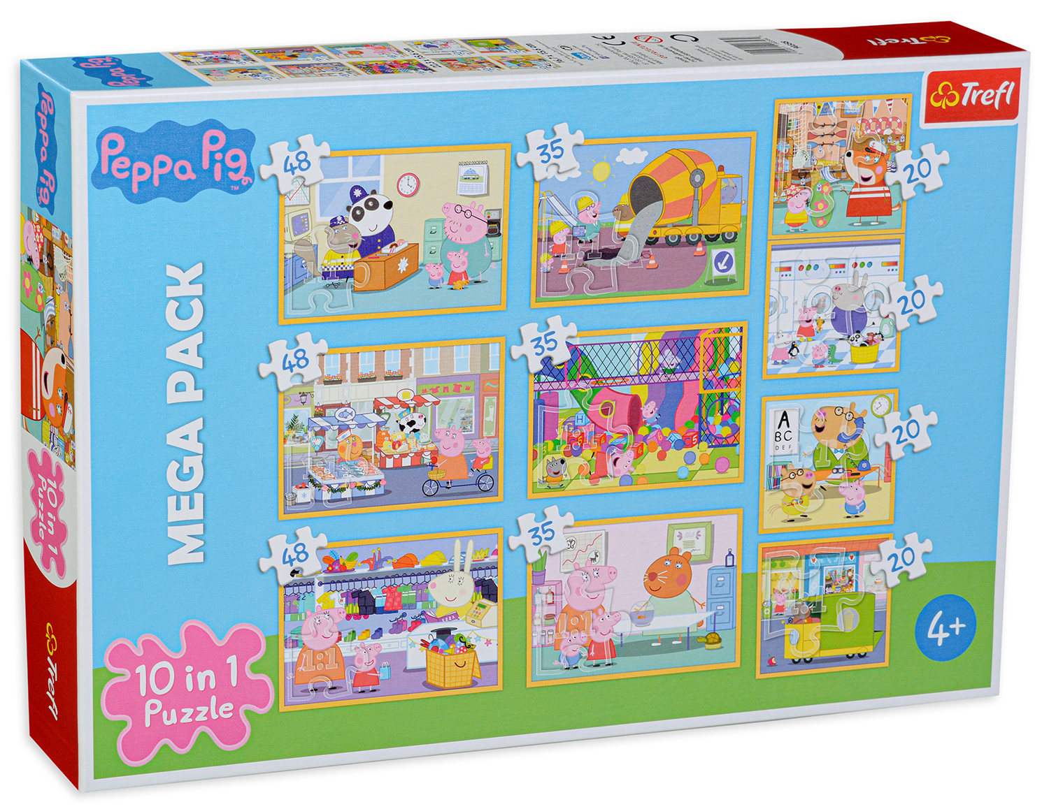 Пъзел Trefl 10 в 1 - Прасенцето Пепа и приятели