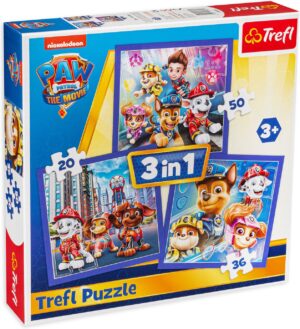 Пъзел Trefl 3 в 1 - Пес Патрул