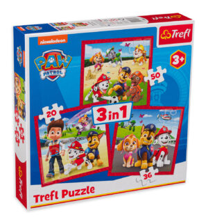 Пъзел Trefl 3 в 1 - Щастливи кучета