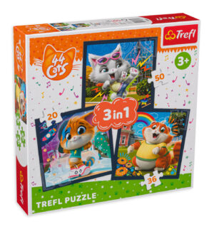 Пъзел Trefl 3 в 1 - Сладки котета