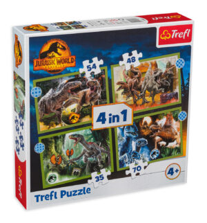 Пъзел Trefl 4 в 1 - Динозаври