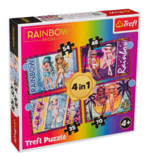 Пъзел Trefl 4 в 1 - Куклите от Рейнбоу Хай