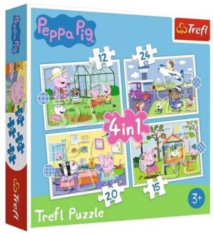 Пъзел Trefl 4 в 1 - Прасенцето Пепа