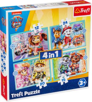Пъзел Trefl 4 в 1 - Щастливите кученца от Пес Патрул
