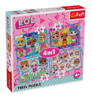 Пъзел Trefl 4 в 1 - Среща с куклите