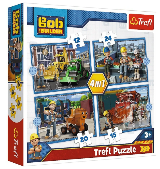 Пъзел Trefl 4 в 1 - Строителят Боб