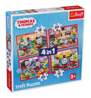 Пъзел Trefl 4 в 1 - Томас и неговата компания