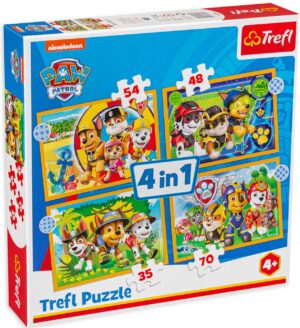 Пъзел Trefl 4 в 1 - Ваканцията на Пес Патрул