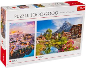 Пъзел Trefl от 1000 + 2000 части - Толедо и Алпите през лятото