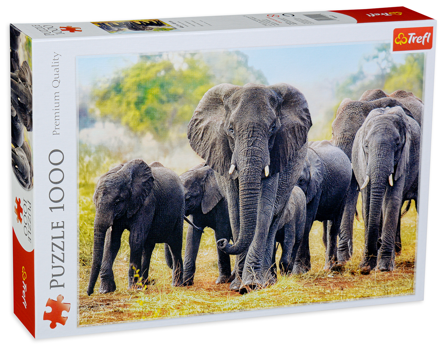 Пъзел Trefl от 1000 части - Африкански слонове