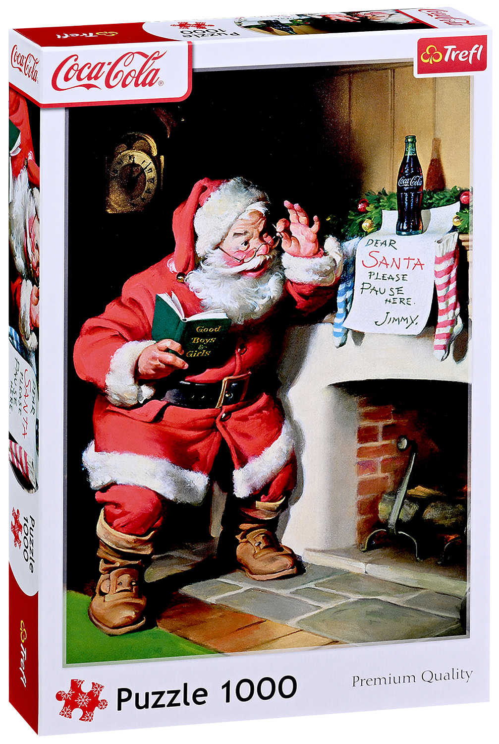 Пъзел Trefl от 1000 части - Coca-Cola: Дядо Коледа край камината