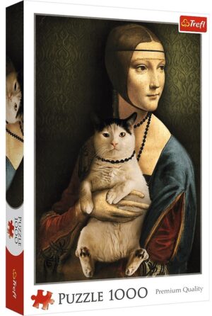 Пъзел Trefl от 1000 части - Дама с котка