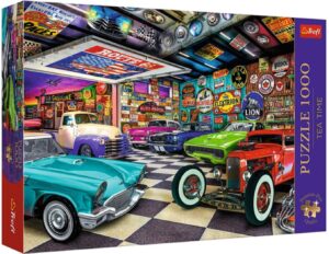 Пъзел Trefl от 1000 части - Гаражът на колекционера на автомобили