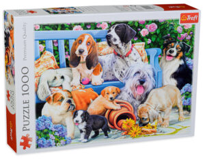 Пъзел Trefl от 1000 части - Кученца в градината, Даниела Пирола