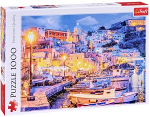 Пъзел Trefl от 1000 части - Нощен остров Прочида, Италия