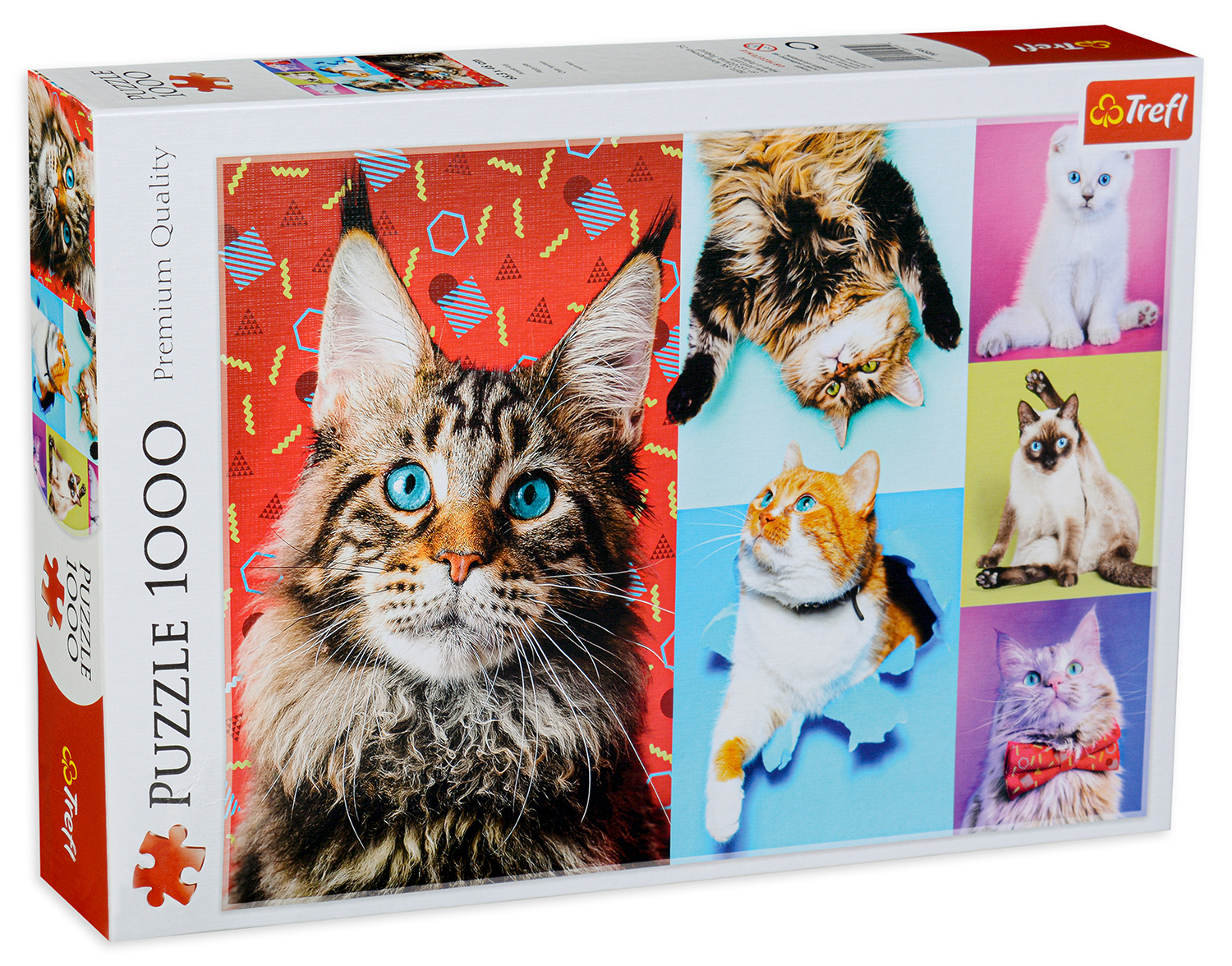 Пъзел Trefl от 1000 части - Щастливи котки