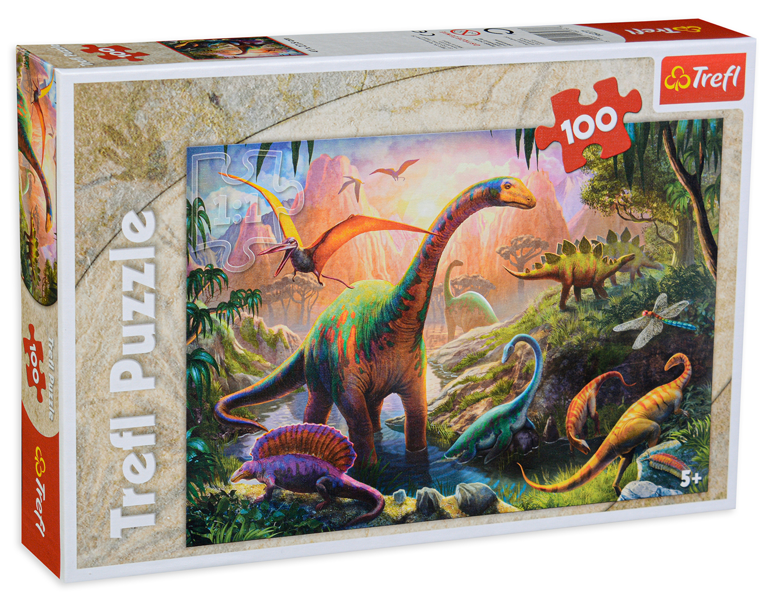 Пъзел Trefl от 100 части - Динозавърска земя