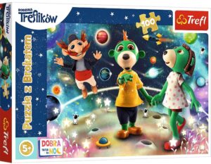 Пъзел Trefl от 100 части - Трефлики сред звездите