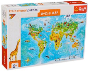 Пъзел Trefl от 104 части - Карта на света