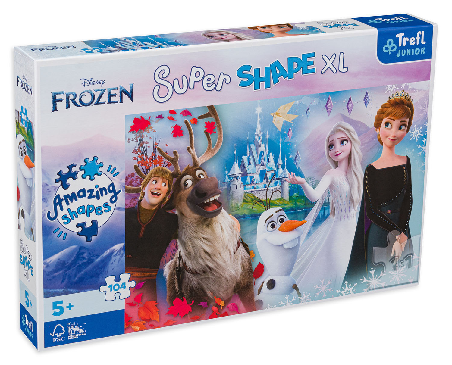 Пъзел Trefl от 104 XXL части - Светът на Елза и Ана