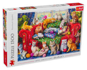 Пъзел Trefl от 1500 части - Сладки котета на дивана