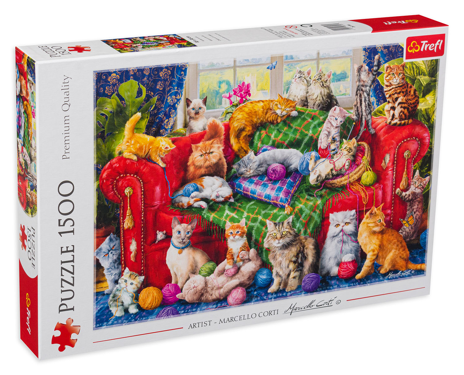Пъзел Trefl от 1500 части - Сладки котета на дивана