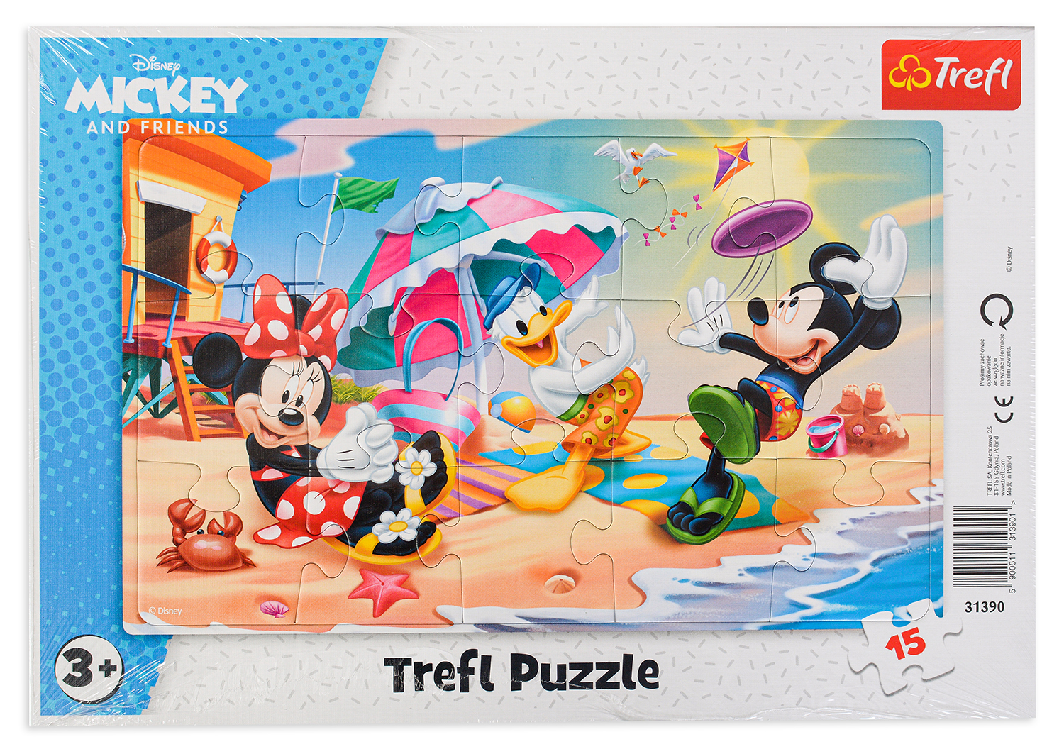 Пъзел Trefl от 15 части - Игра на плажа