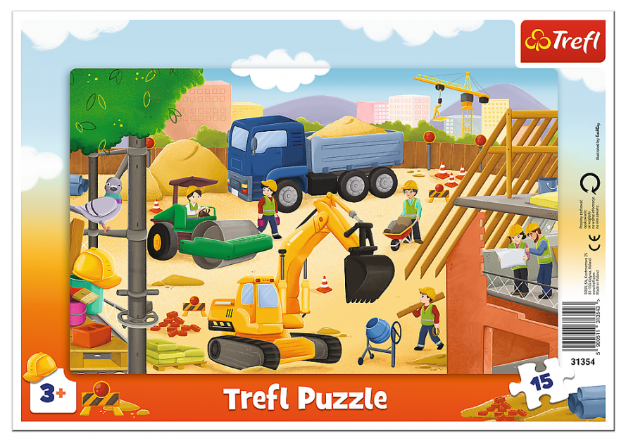 Пъзел Trefl от 15 части - На строителната площадка