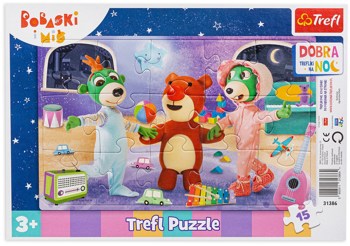 Пъзел Trefl от 15 части - Време за сън с Трефлик