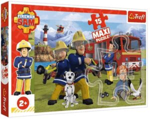 Пъзел Trefl от 15 макси части - Екипът на пожарникаря Сам