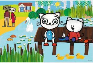 Пъзел Trefl от 15 макси части - Кити Кит край езерцето