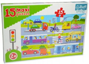 Пъзел Trefl от 15 XXL части - Превозните средства в града