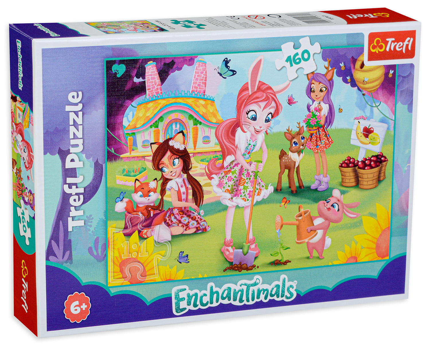 Пъзел Trefl от 160 части - Бри, Данеса и Фелиша в градината