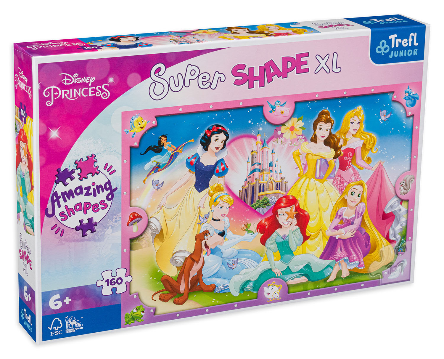 Пъзел Trefl от 160 XXL части - Розовият свят на принцесите