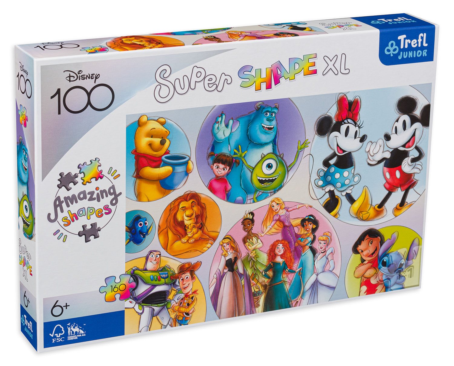 Пъзел Trefl от 160 XXL части - Цветният свят на Дисни