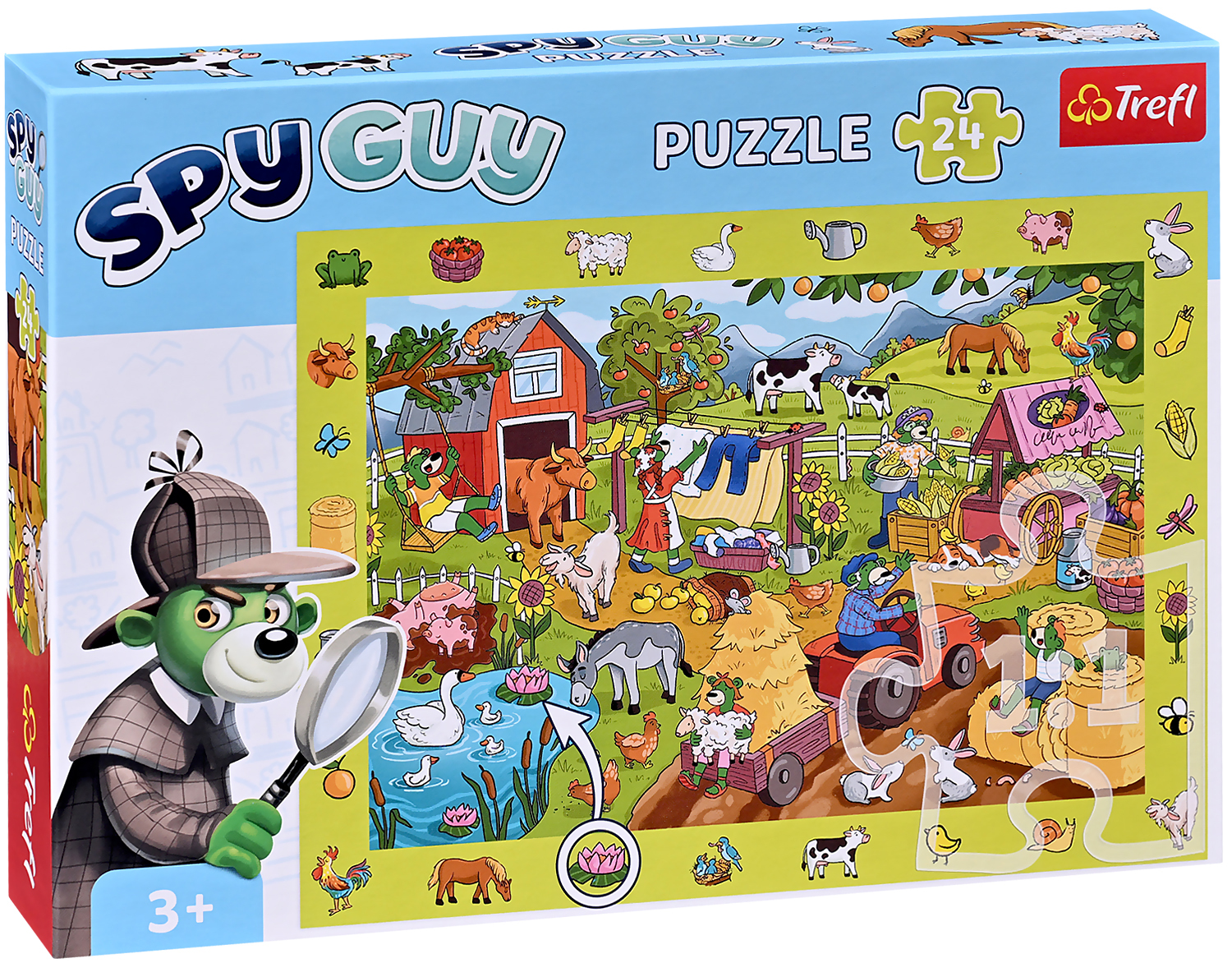 Пъзел Trefl от 24 части - Spy Guy, във фермата